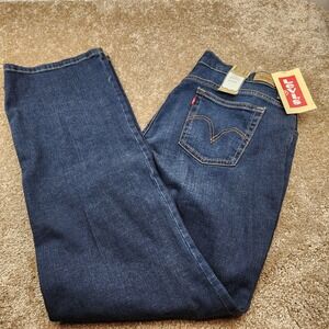 Levis 550 Relaxed Boot Cut Jeans Womens 16 Medium Night Sky Dark Wash Blue New